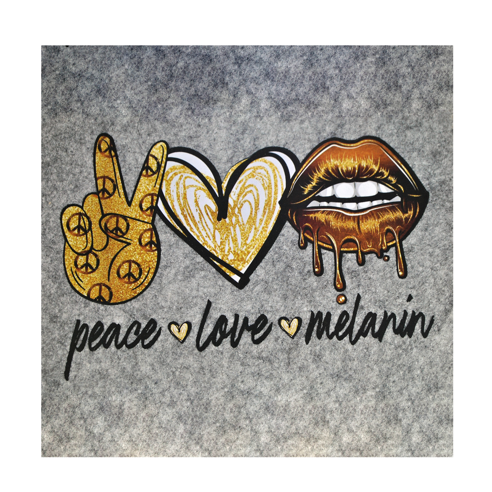 Термоаппликация Губы Сердце №22-10 (peace love melanin) большая 18,7*12,4см, шт. Термопереводки Сердца и Губы