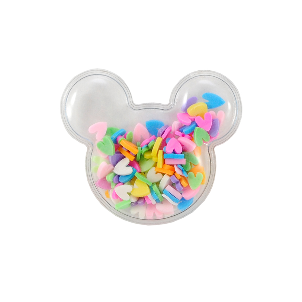 Аппликация пришивная силиконовая Аквариум Микки с сердечками, 5*5см, розовый, синий, зеленый, фиолетовый, желтый, шт. Аппликации Пришивные Резина, Силикон