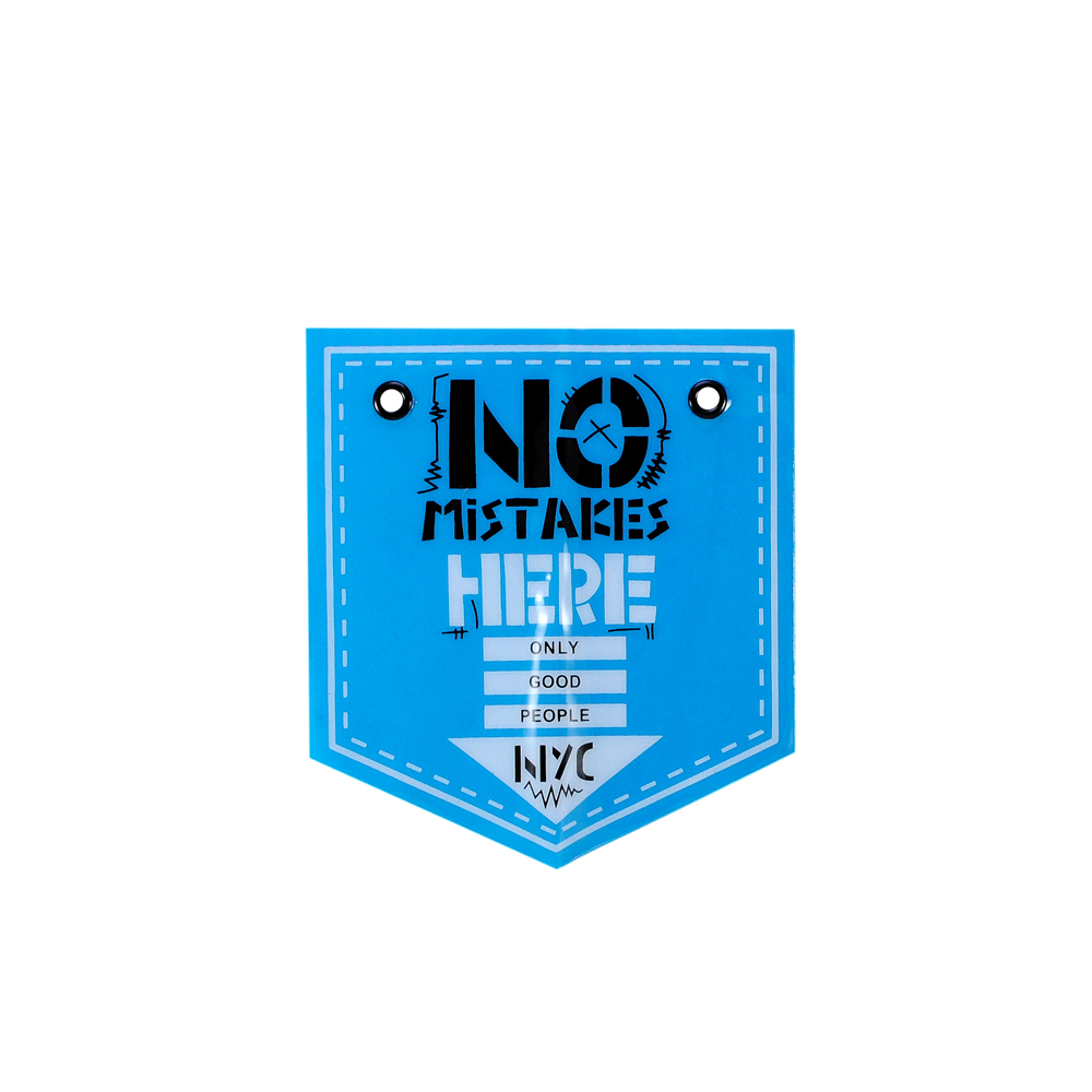 Лейба клеенка Карман NO mistakes HERE, 10*11см, синий, белый, черный, шт. Лейба Клеенка