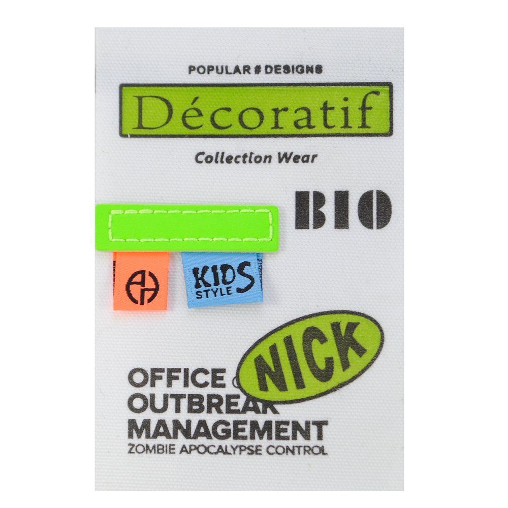 Лейба ткань и к/з Decoratif 6,5*9,9см, бел., сер., черн., зел., оранж., син., шт. Лейба Ткань