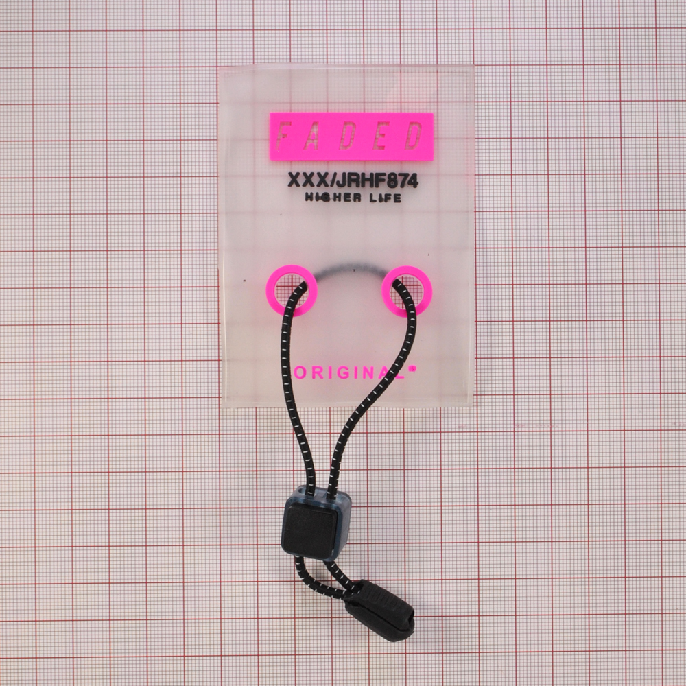 Лейба резиновая со шнурком FADED, 7*9,5см, черный, прозрачный, розовый, шт. Лейба Резина