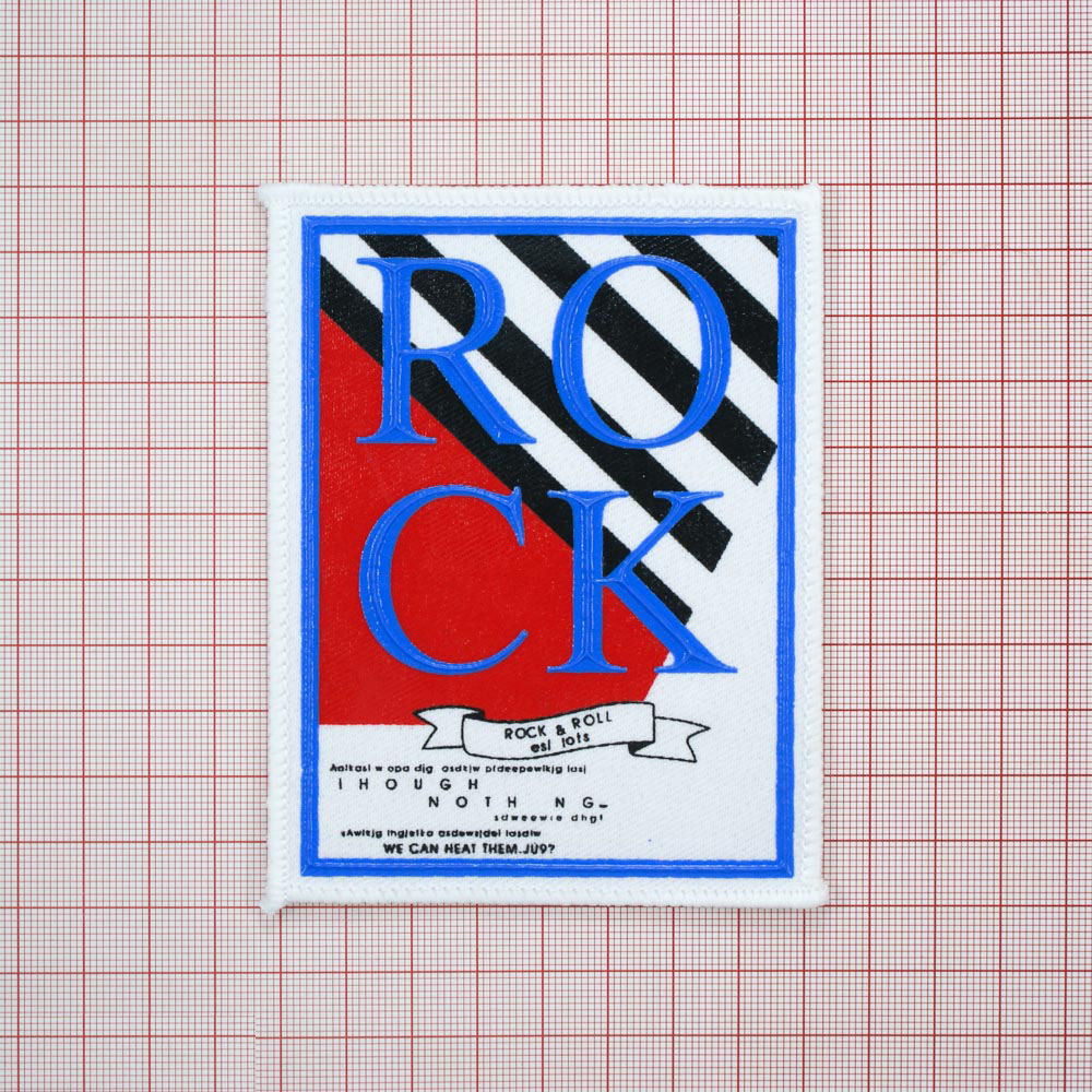 Нашивка тканевая ROCK 10,9*8,5см белый, черный, красный, синий, шт. Нашивка Резиновый Конгрев