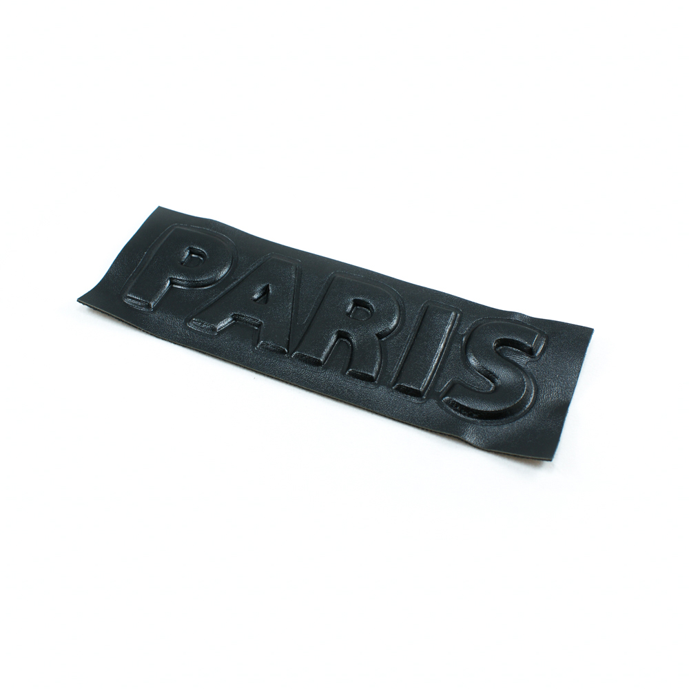 Аппликация пришивная кожзам PARIS конгрев 5,5*16см прямоугольный черный, шт. Нашивка Кожзам