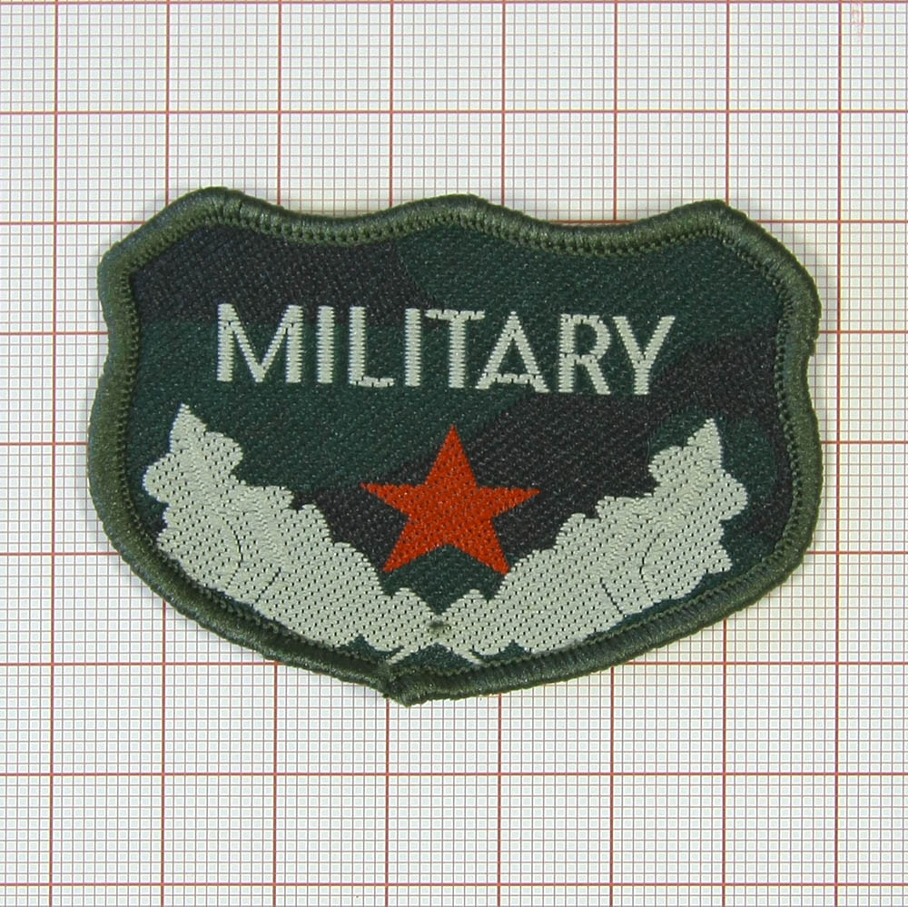 Нашивка тканевая A74 Military 5*4,5см хаки, бежево-красный рисунок, шт. Нашивка Вышивка