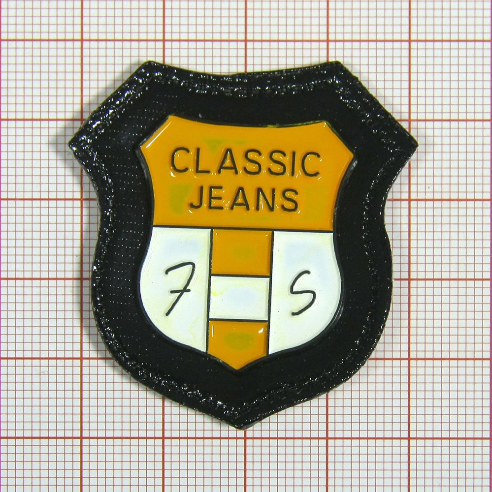 Лейба кожзам A8884 42*46мм Classic Jeans, эмаль. Лейба Кожзам