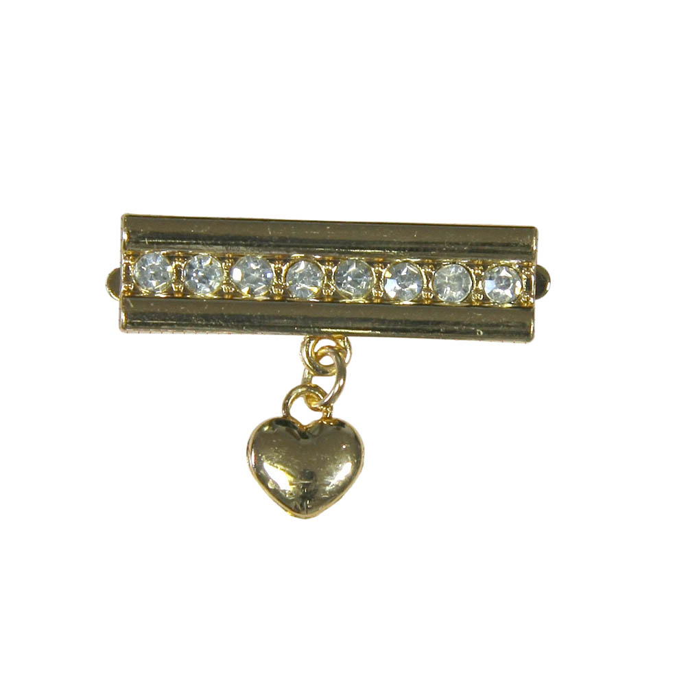 Краб металл Планка с сердцем 35*25 GOLD, белые камни, шт. Крабы Металл Геометрия Декор