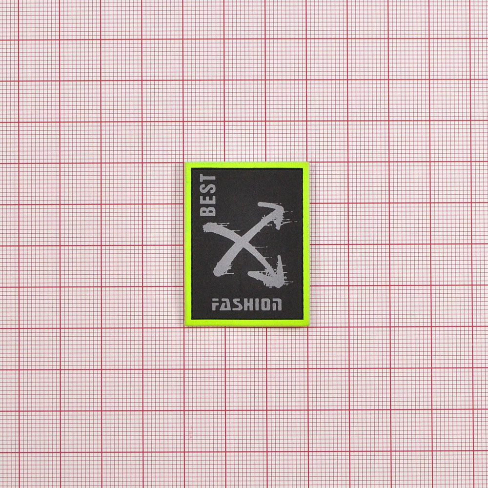 Лейба светоотр. BEST FASHION, 3*4см, черный, зеленый, серебро, шт. Лейба Резина