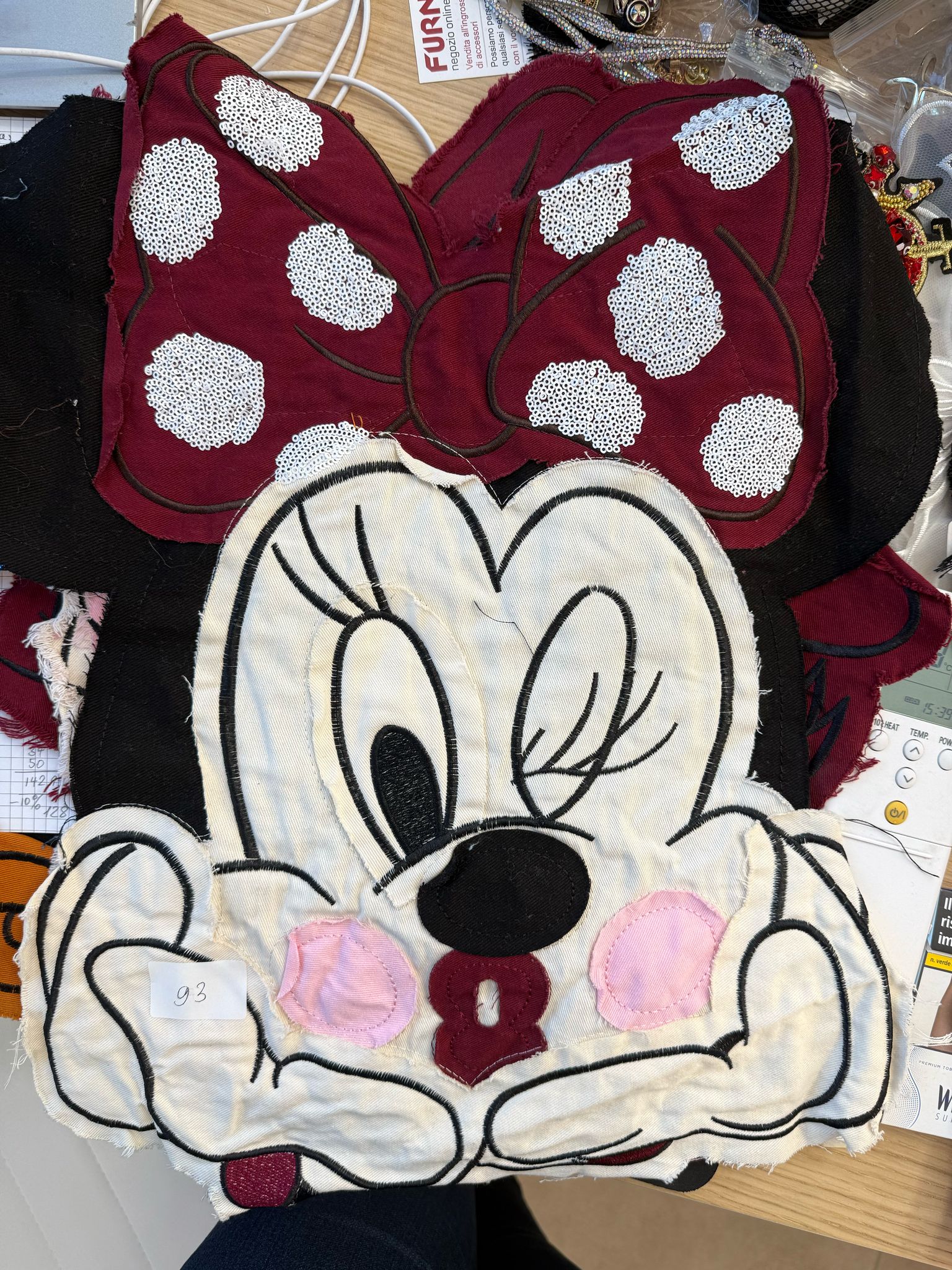 Аппликация приш. Minnie Mouse, красный, черный, бежевый, шт. Аппликации Пришивные Ткань, Органза