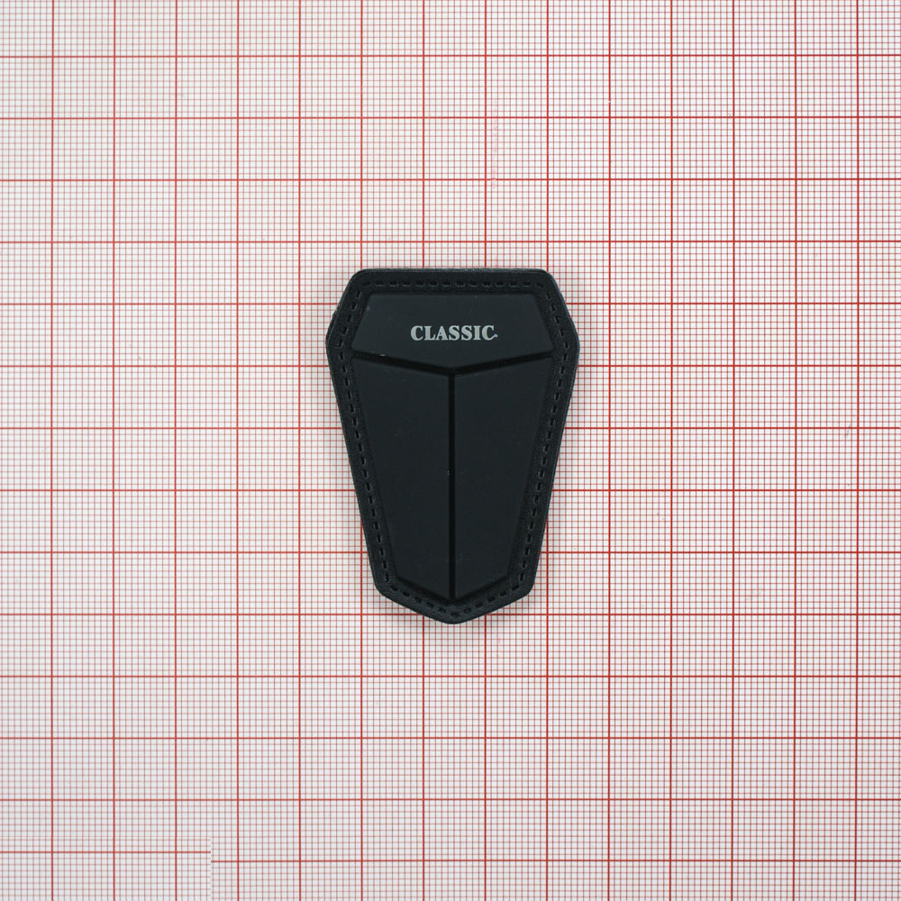 Лейба п/у, металл Карман CLASSIK 4*5.8см черный, белый. Лейба Кожзам