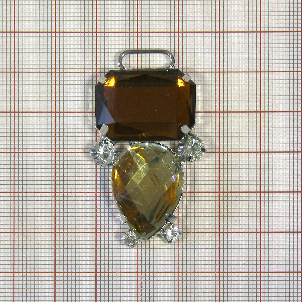 Краб металл61804 /краб/ NIKEL, коричн. камни. Крабы Металл Геометрия Декор