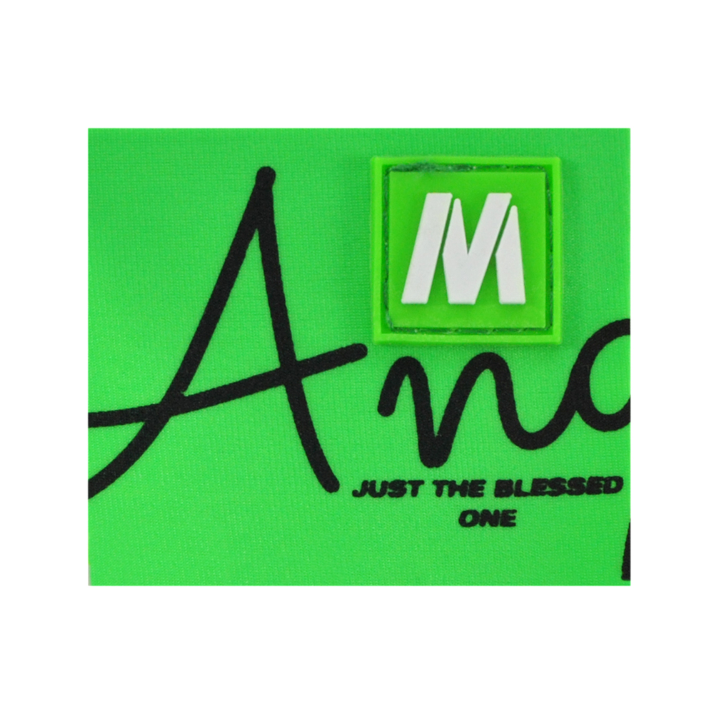 Лейба ткань и резина Ano, 5*6см, черный, белый, салатовый, шт. Лейба Ткань