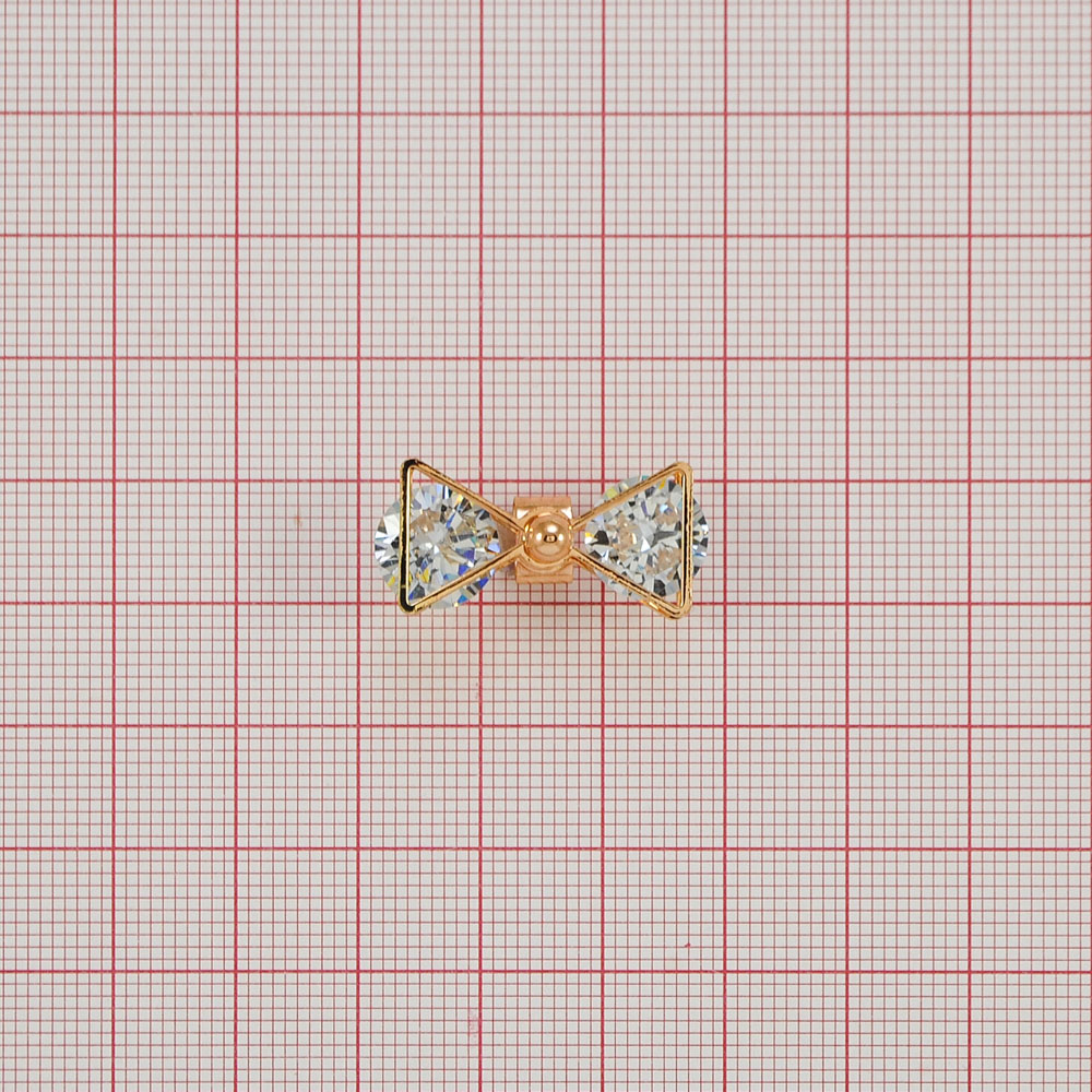 Краб Камень оправа Пропеллер Бант 27*12мм GOLD, камни кристалл 10мм /на скобе/ . Крабы Металл Цветы, Жуки