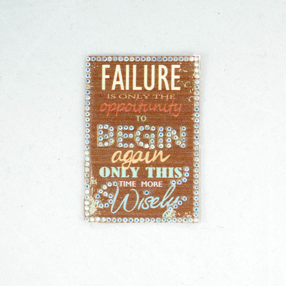 Аппликация клеевая стразы, стеклянная крошка Афиша Failure 55*80мм темно-сиреневая основа, цветной лого, хамелеон камни, шт. Аппликации клеевые Стразы комб.