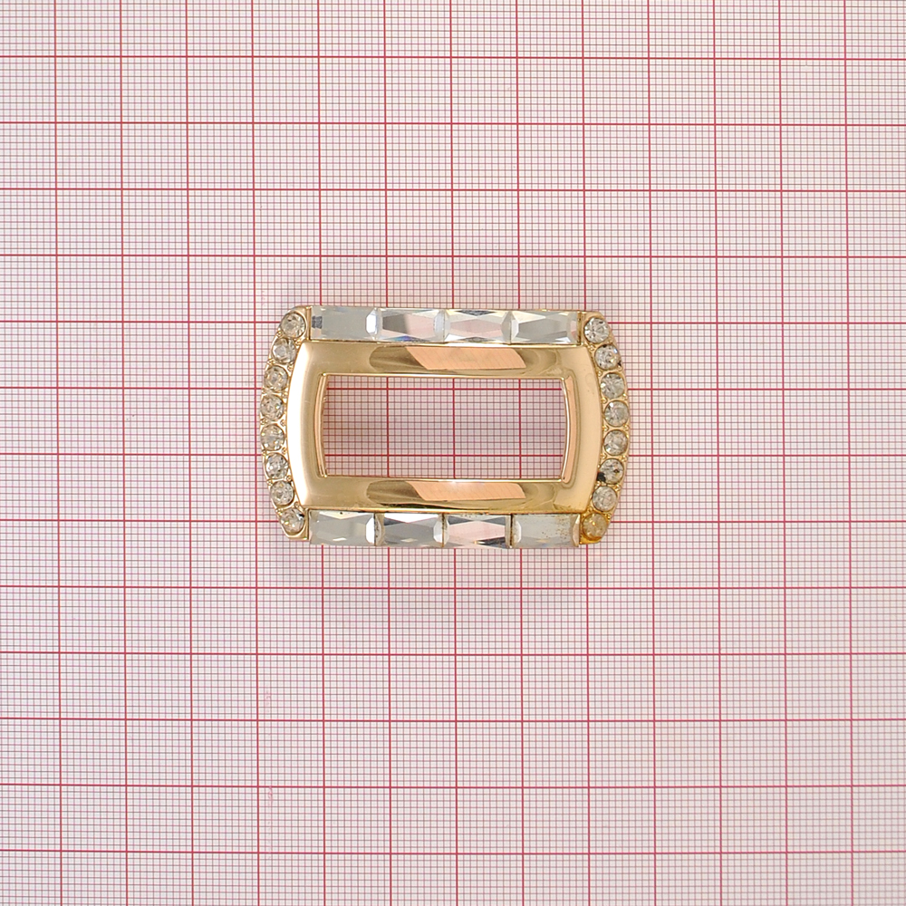 Краб металл Рамка 55*35мм GOLD, белые камни, шт. Крабы Металл Геометрия Декор