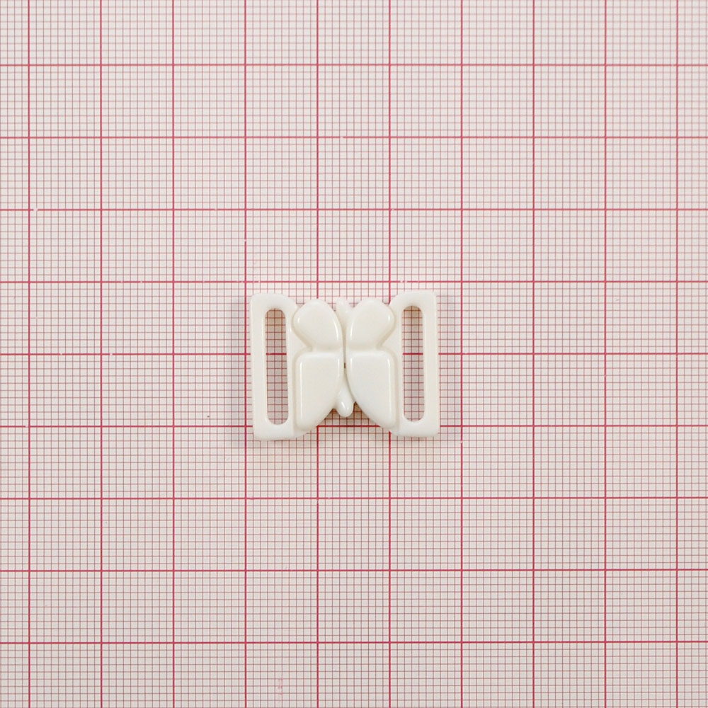 Застежка бельевая XZK-16 бабочка нейлон бел. 16мм, 1т.шт, уп. Застежка бельевая