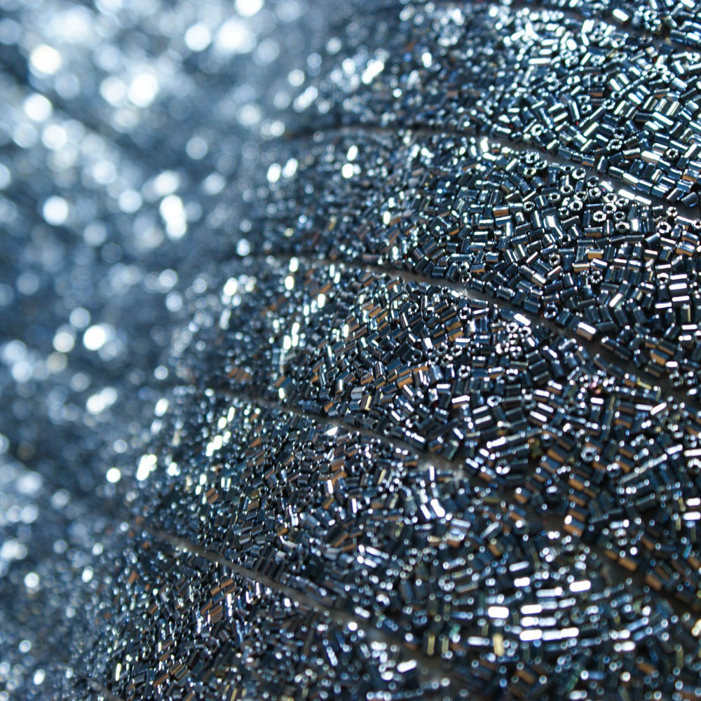 Стразы полотно клеевое #129 Синий Грядки Цилиндры Бисер, 40*24см, 1лист. Полотна из страз