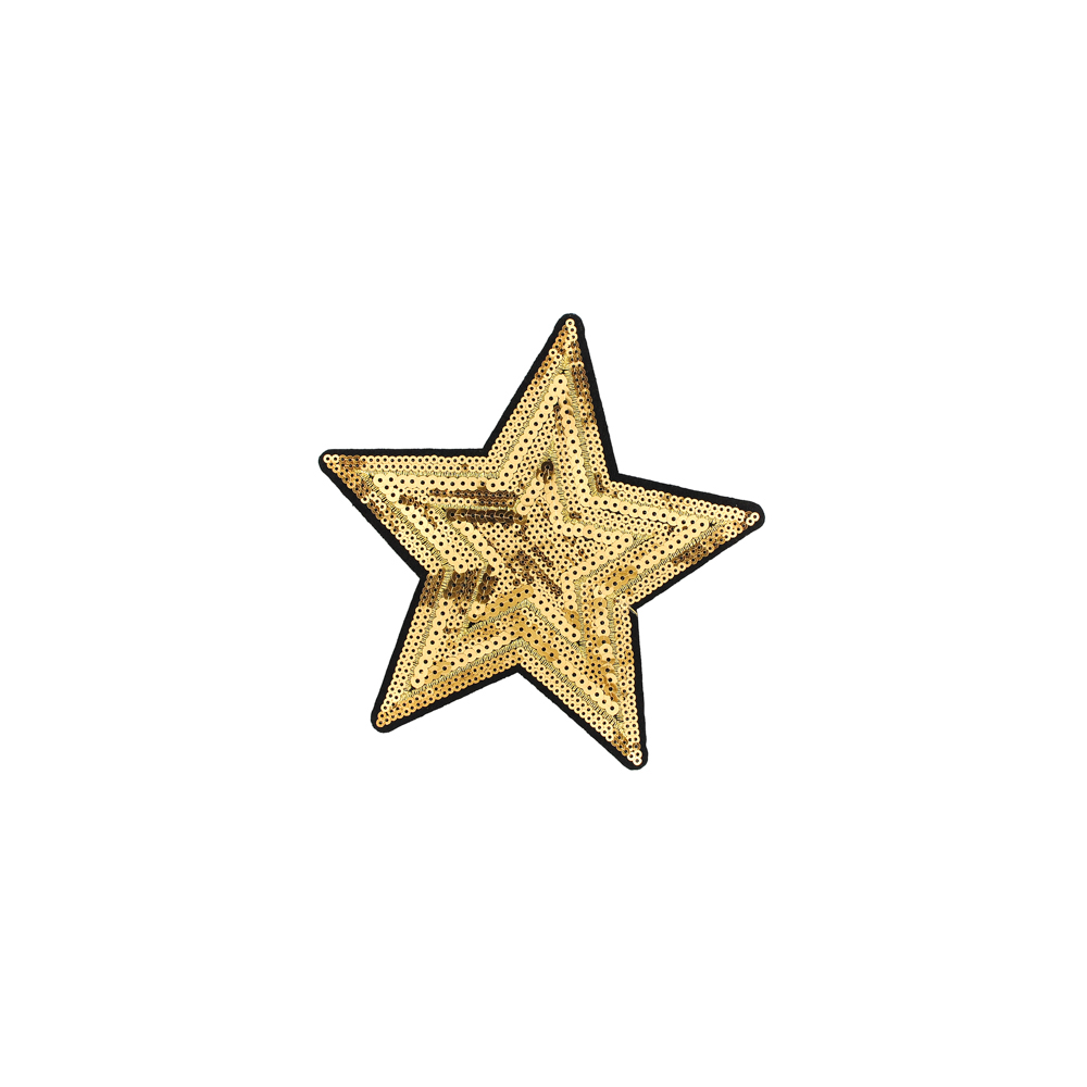 Аппликация клеевая пайетки Звезда 16*15,5см золото, шт. Аппликации клеевые Пайетки