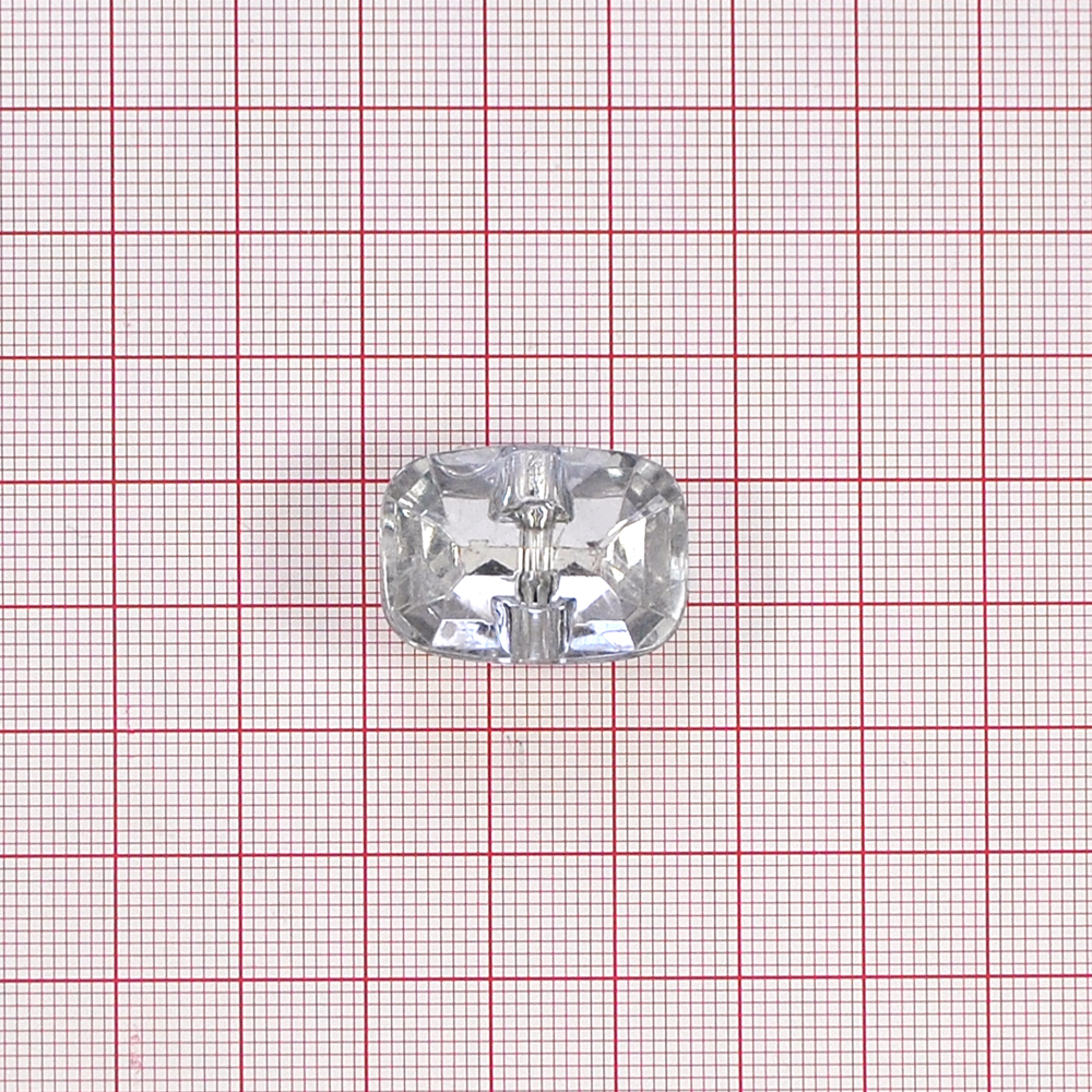 Пуговица Кристалл 3142 25мм белая прямоугольная, шт. Пуговица Акрил, Кристалл