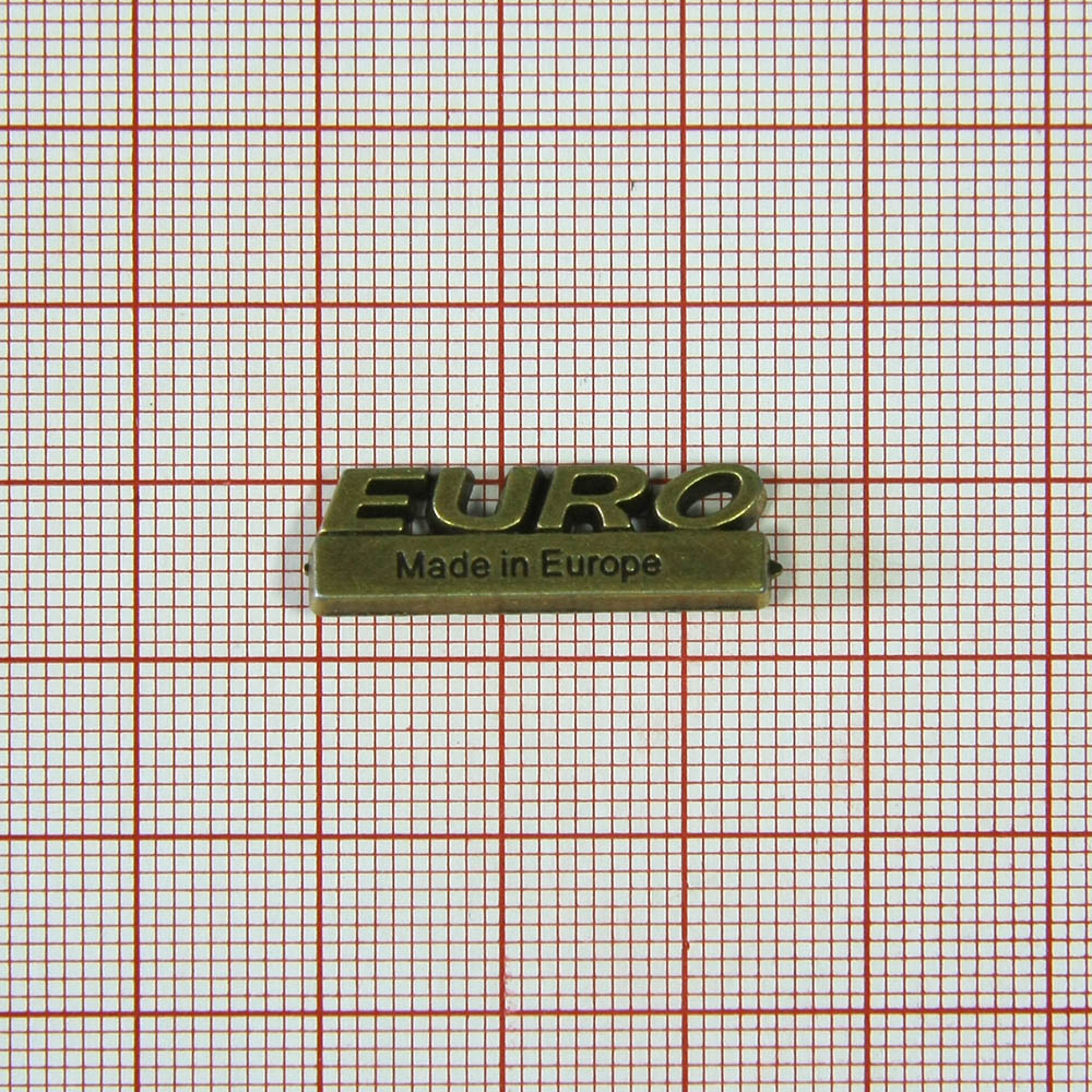 Краб металл EURO, antik brass, 2,5*0,8см . Крабы Металл Надписи, Буквы