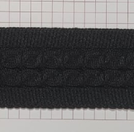 Тесьма лампасная вязаная, 4см, черный, ярд. Тесьма