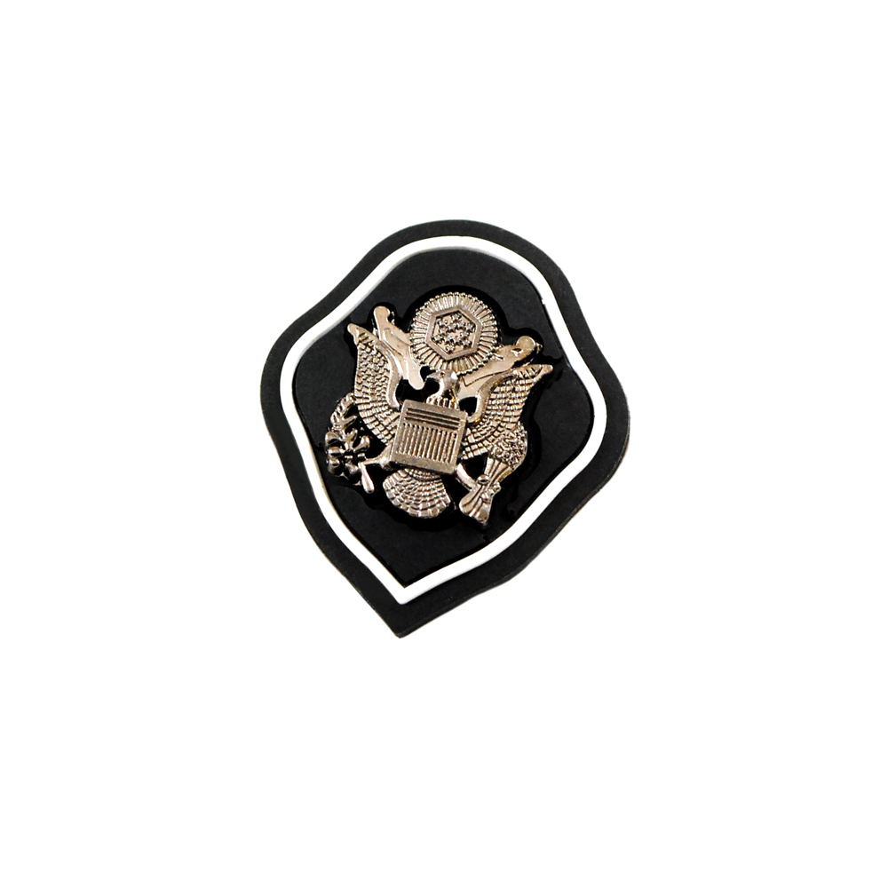 Лейба рез. с мет. Герб крылья 30*35мм черный, белый, BN. Лейба Резина