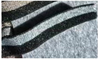 Резинка с люрексом Полосы, 1,5см, черный, серебро, ярд. Резинка