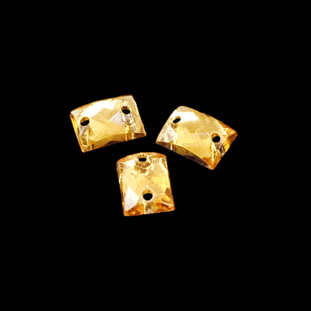 Стразы Д пришивн. прямоуг 6*8мм темн-желт 10, 1тыс.шт. Стразы пришивные