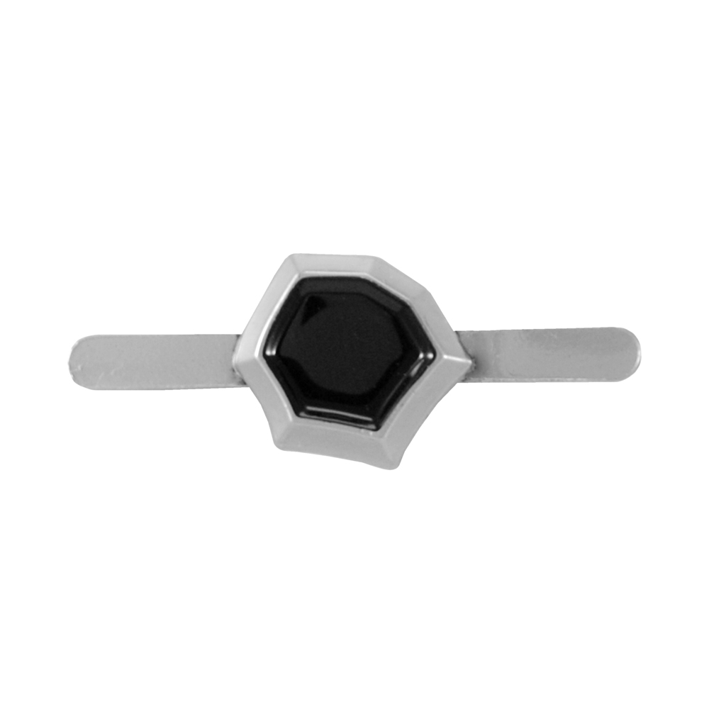 Краб металл Шестигранник, 1,1*1,1см, матовый никель, черная эмаль, шт. Крабы Металл Геометрия