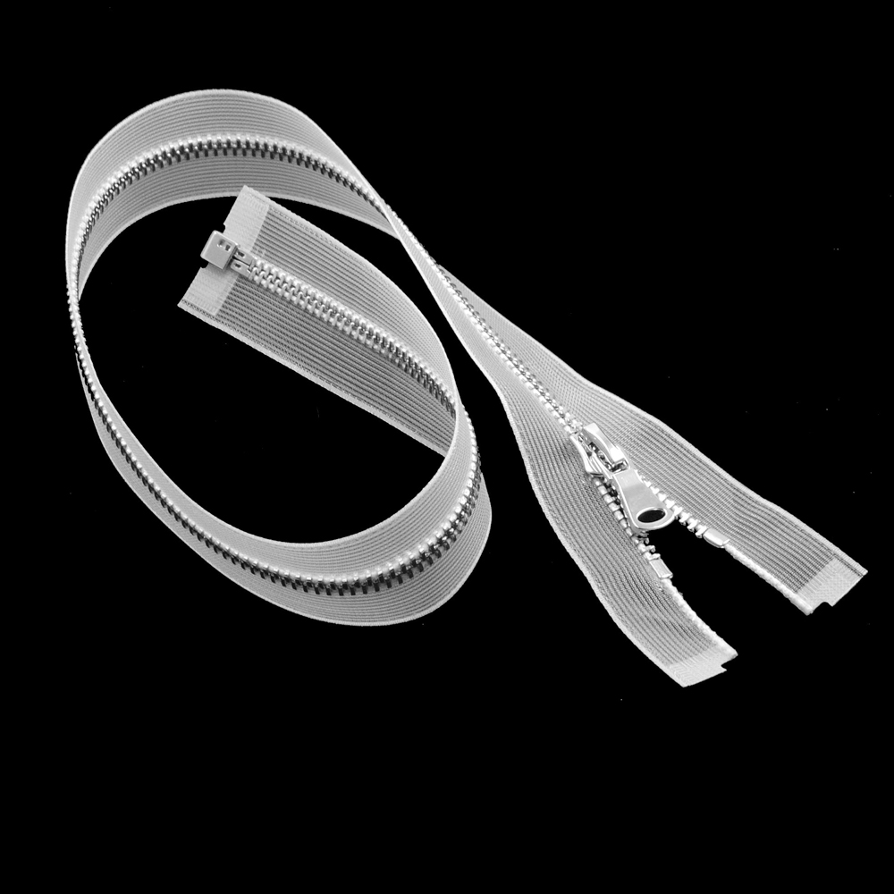 Змейка металл №5, 80см, О/Е, прозрачная и никель, шт. Змейка Металл