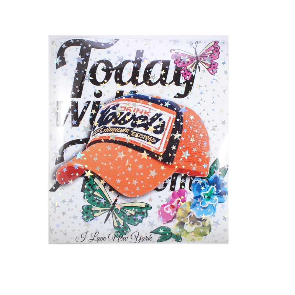 Аппликация клеенка пришивная Кепка Toda, 19,5*22,5см, красный, белый, черный, звезды хамелеон, шт. Аппликации Пришивные Резина, Силикон