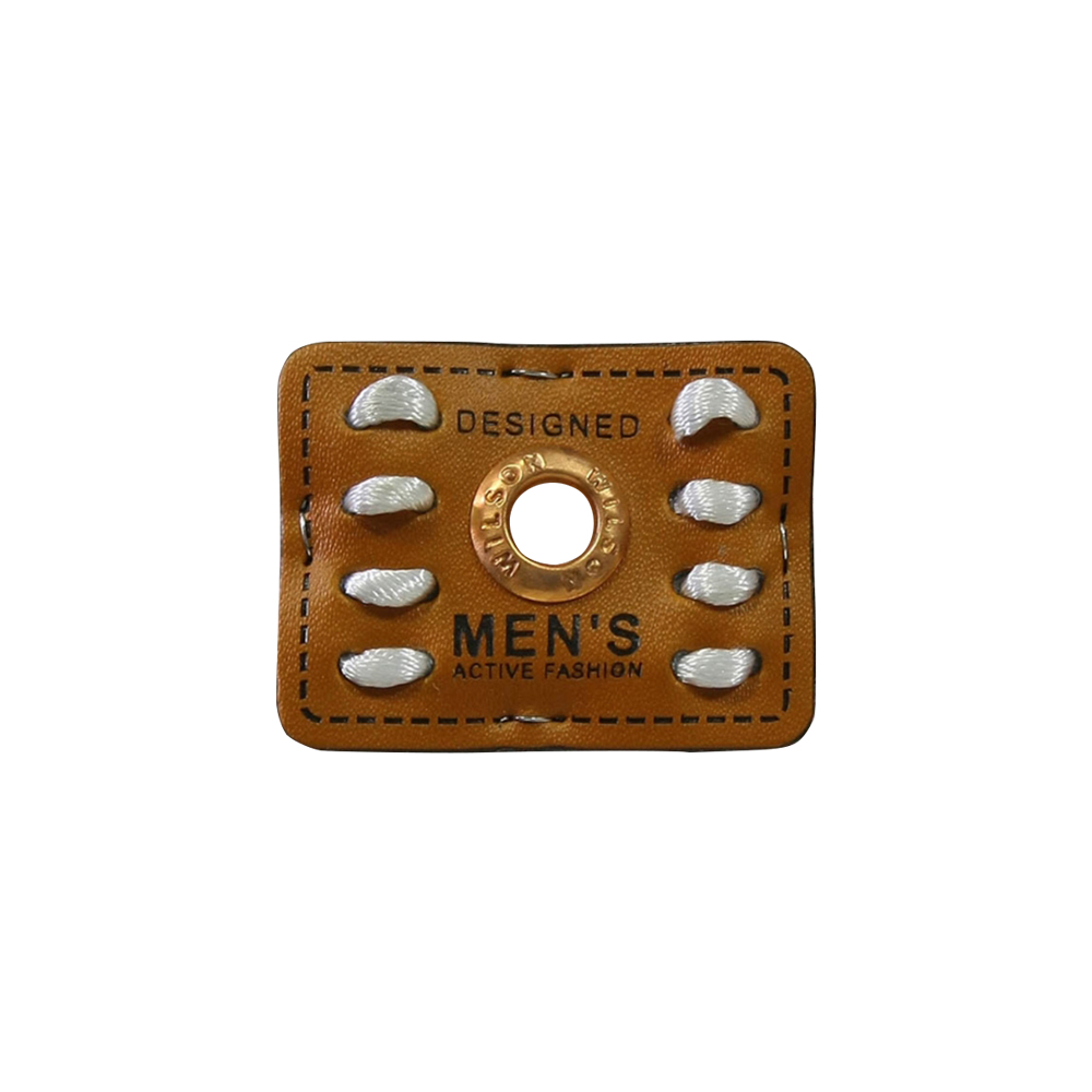 Лейба кожза MEN'S designed 40*30 коричневый, черный лого шнуровка, блочка. Лейба Кожзам