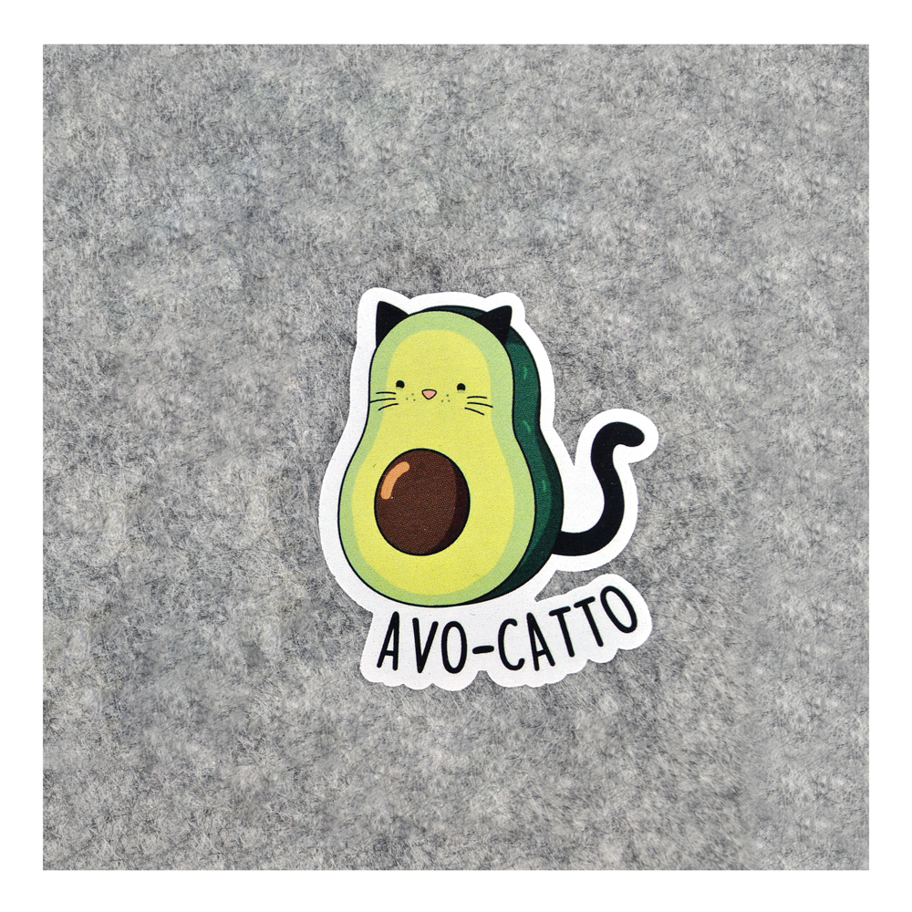 Термоаппликация AVO-CATTO №21-15 (кот авокадо) маленькая 5*6см, шт. Термопереводки Детские