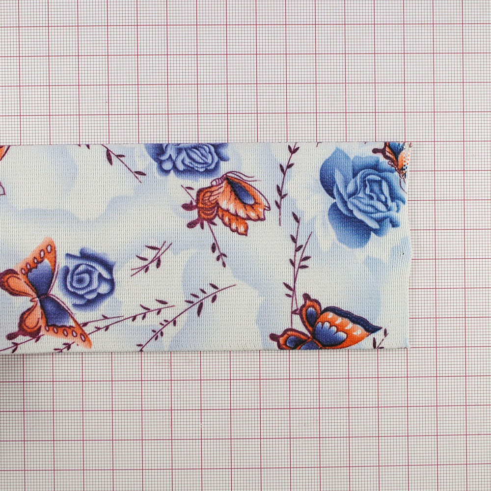 Резинка №45, 7см, Синяя роза, ярд. Резинка