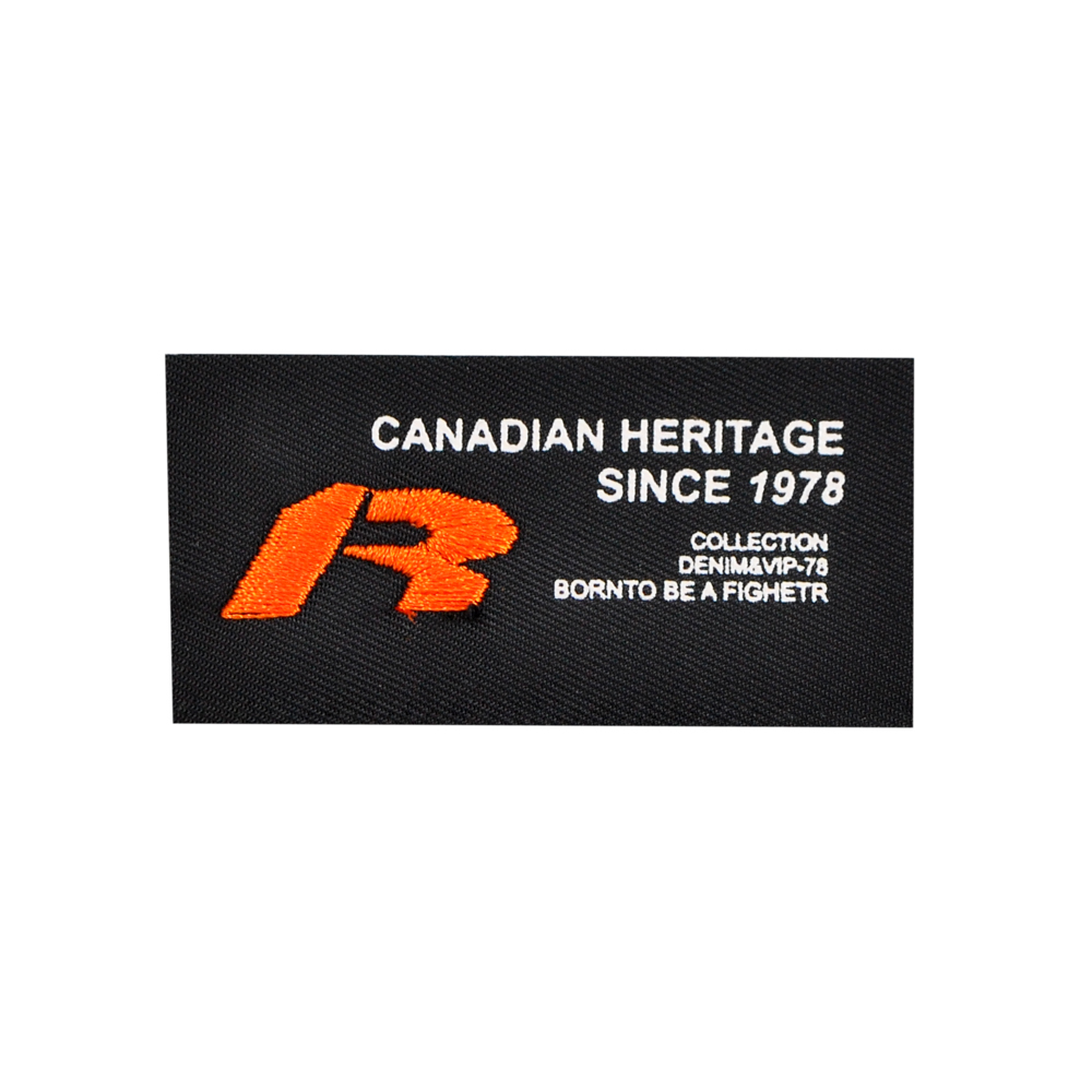 Лейба тканевая Canadian Heritage, 3*6см, черный, белый, оранжевый, шт. Лейба Ткань
