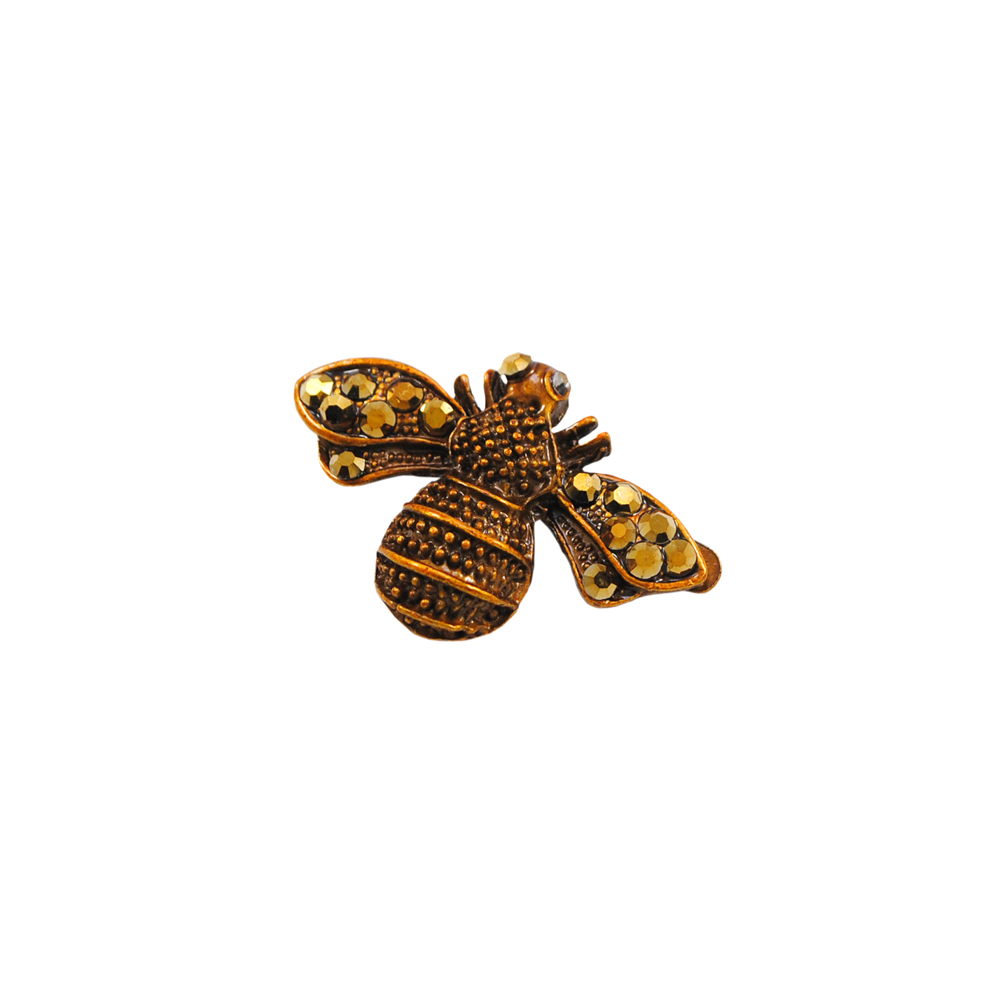 Краб металл 31665 Муха Точка 2*3,1см antic GOLD, золотые камни, шт. Крабы Металл Цветы, Жуки