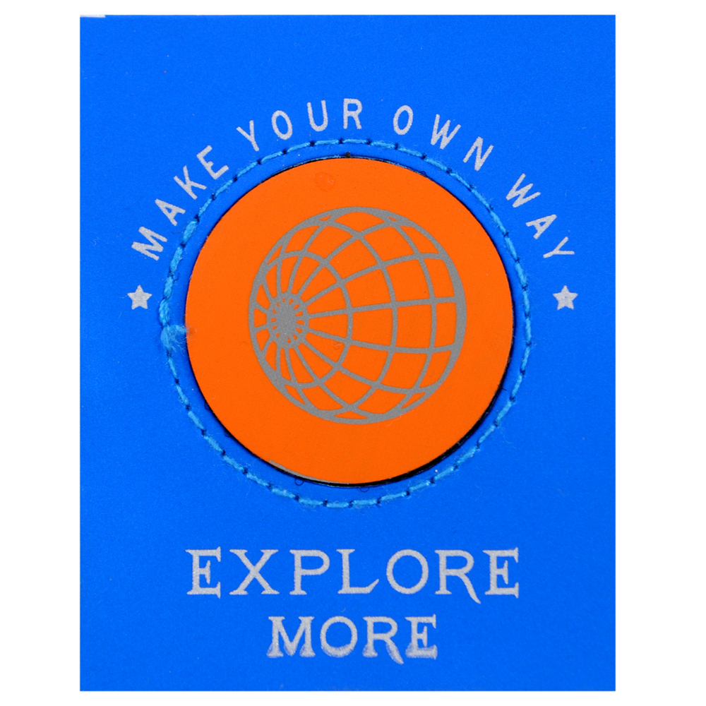 Нашивка к/з Explore, с элементом на липучке, 8*6см синяя, сер., оранж. шт. Нашивка Липучка