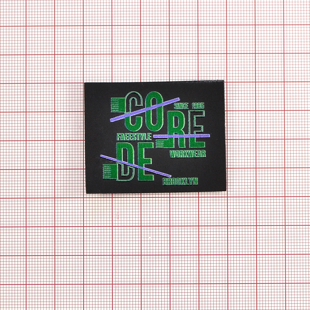 Лейба тканевая COREDE, 4,8*3,8см, черный, зеленый, синий, шт. Лейба Ткань