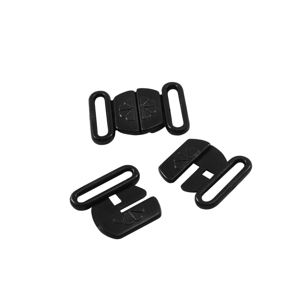 Застежка бельевая XZD-15 цвток нейлон черн. 15*21,9мм (внутр.), 18,8*25,3мм (внешн.), 1т.шт, уп. Застежка бельевая