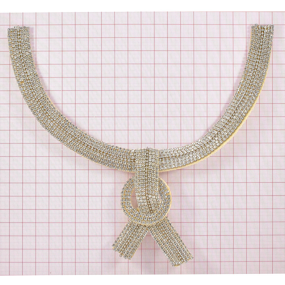 Воротник белый войлок, Nikel, белые камни, шт. Воротники