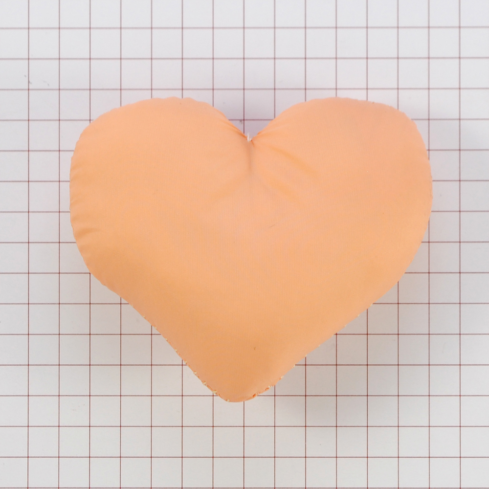 Аппликация тканевая пришивная детская Сердце, 5*5,9см, персиковый, шт. Нашивка Детская