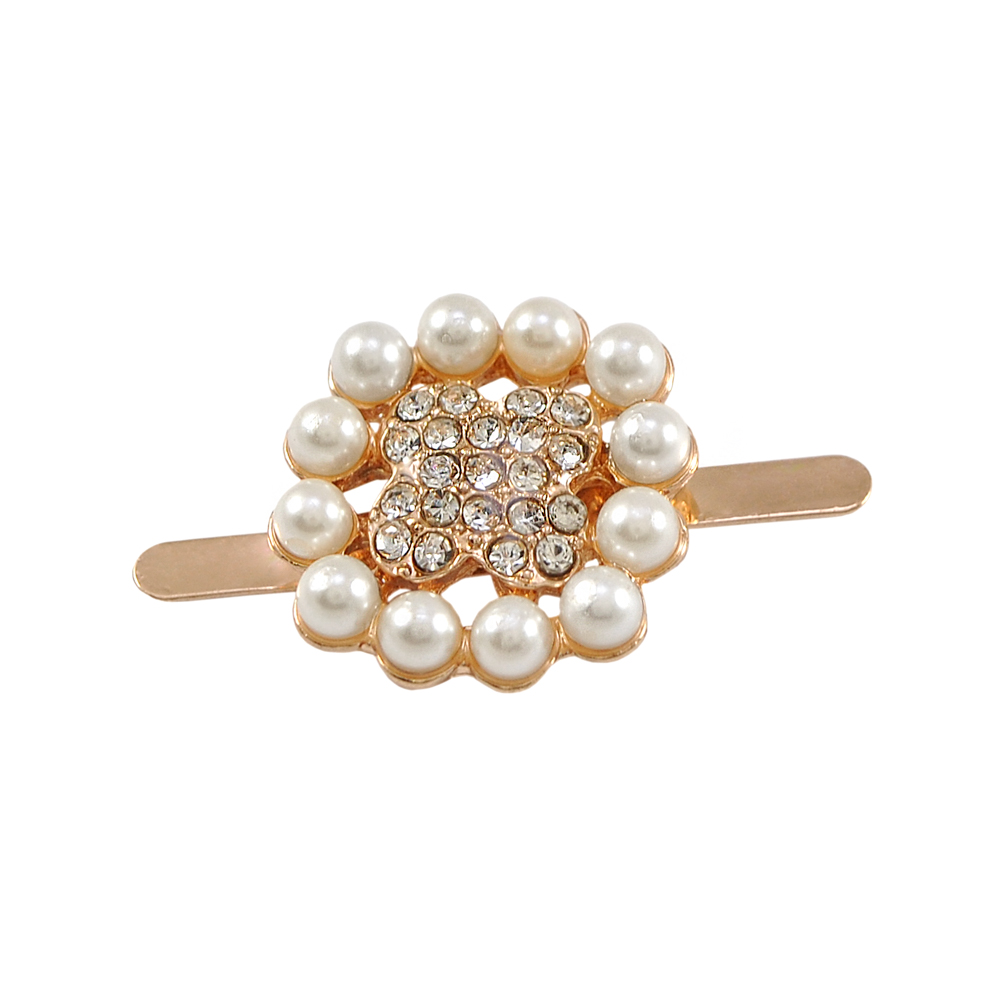 Краб металл 3503 Крестик в квадрате GOLD, белые камни, белый жемчуг 19*19. Крабы Металл Геометрия Декор