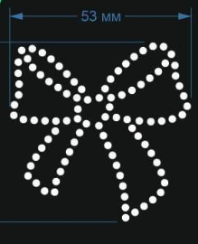 Аппликация из страз Бант, 5,3*5,2cм, SS6,5 серебро 62581, шт. Аппликация клеевая