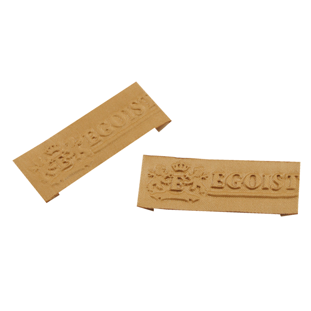 Этикетка тканевая вышитая шт. Egoist 2,5*7см коричневая , шт. Вышивка / этикетка тканевая
