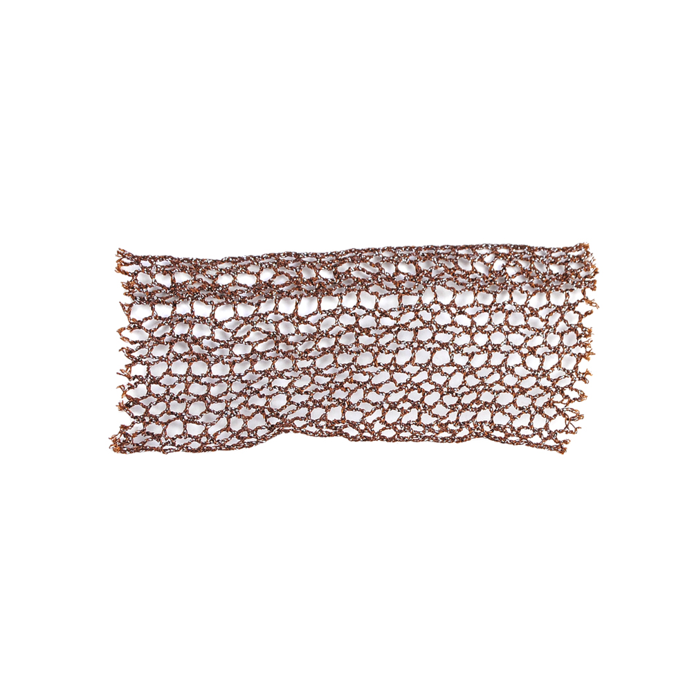 Тесьма Сеть мелкая с люрексом, 4см, коричневый, ярд. Тесьма