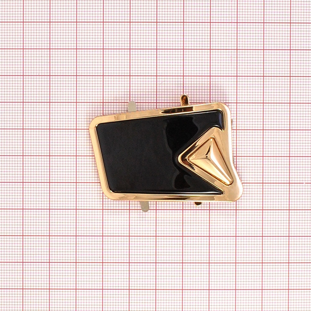 Краб металлический HY-В12827 правый 55*38мм GOLD, black, шт. Крабы Металл Геометрия