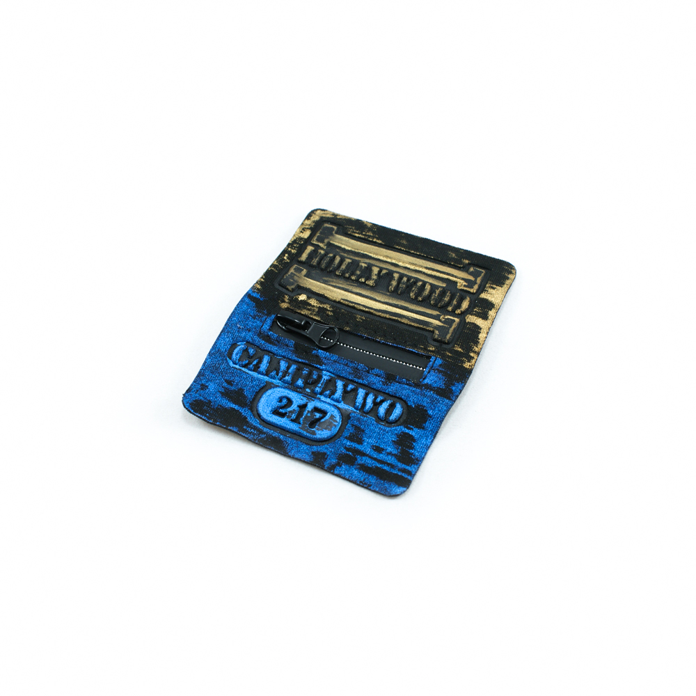 Аппликация пришивная тканевая конгрев CAMPLYWO 217 карман прямоугольный, змейка 7,8*9см черно-сине-желтый рисунок, шт. Аппликации Пришивные Рельефные