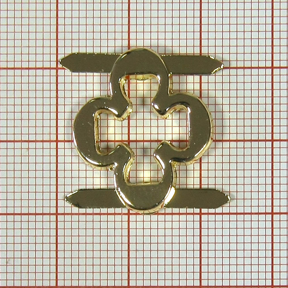 Краб металлический 9382 Клевер Контур 20*23мм GOLD, шт. Крабы Металл Геометрия