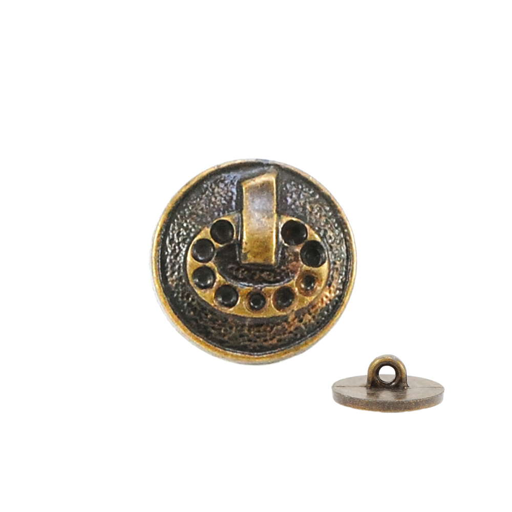 Пуговица TR-99-28 ant 17мм. Пуговица металлизированная
