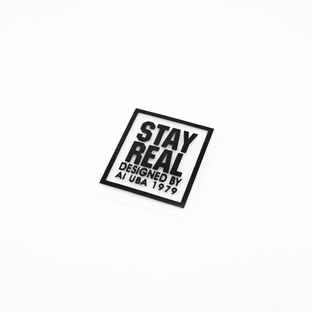 Термоаппликация резиновая STAY REAL белая, черный текст 34*40мм, шт. Термопереводки Резиновые, Термопленка
