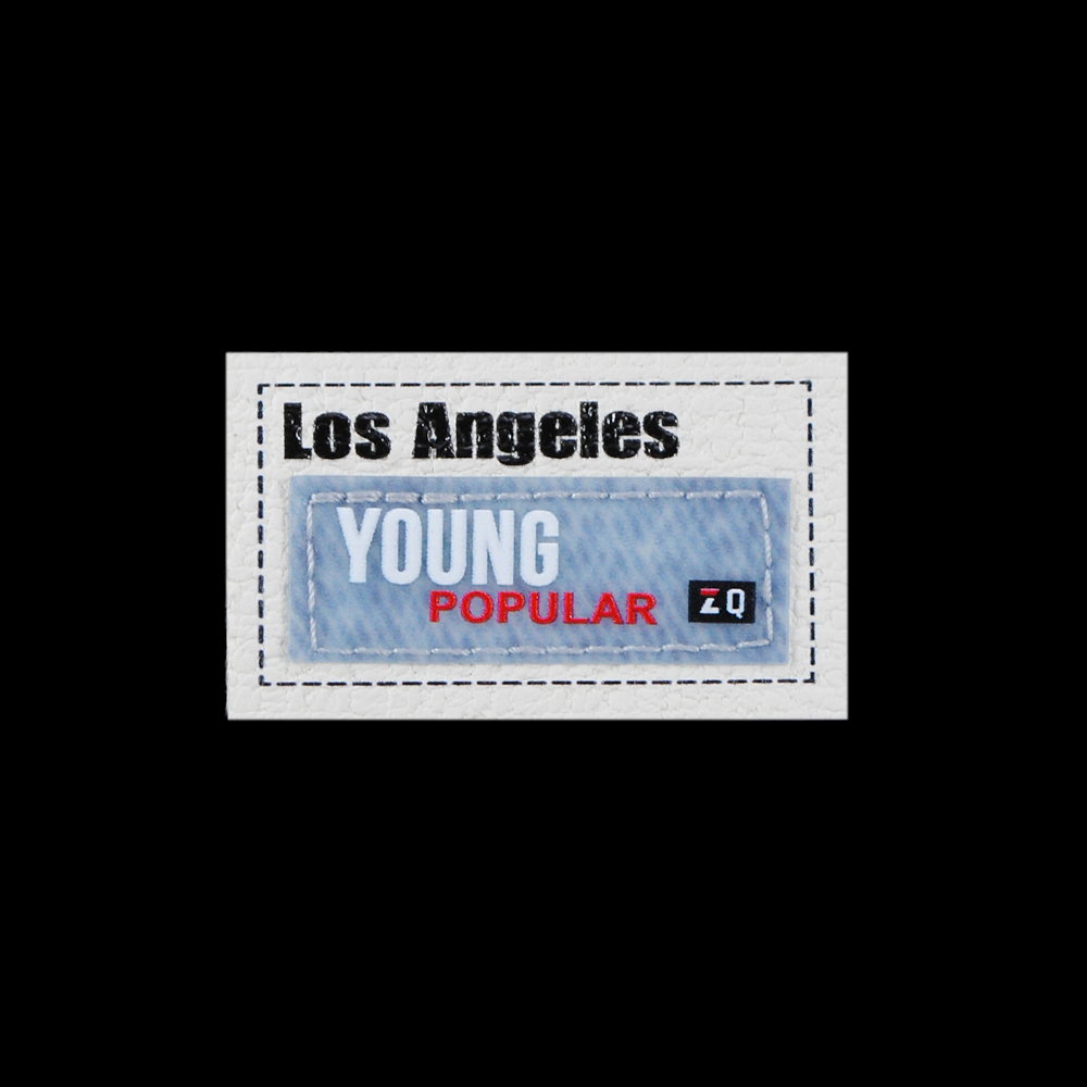 Лейба ткань Los Angeles YOUNG, 3*5см, белый, красный, черный, шт. Лейба Ткань